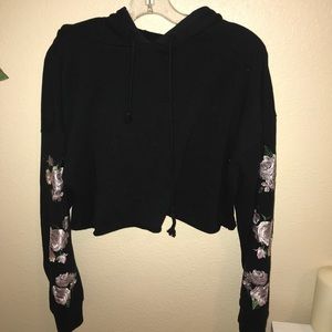 Black cropped hoodie